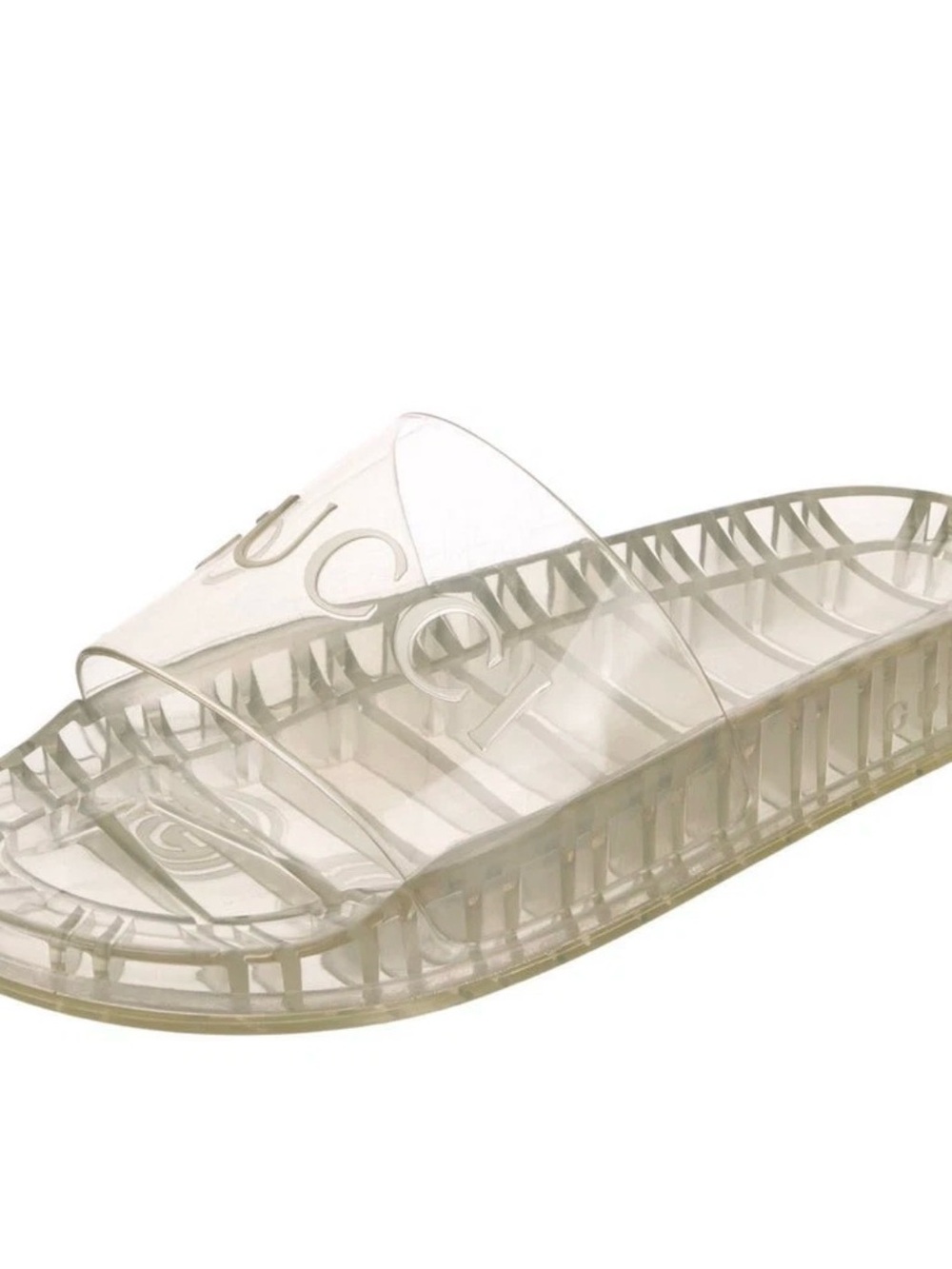 Gucci Transparent PVC Rubber Clear Jelly Slides Sandals Mens Size 9 G / 9.5 US